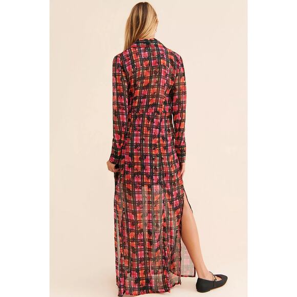 Free People Jerra Plaid Maxi Shirt Dress - Picture 2 of 4